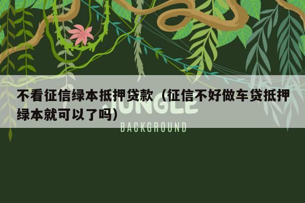 不看征信車抵貸(抵貸征信車看不看征信)? (http://www.tony-an.com/) 知識問答 第2張